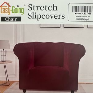 Easy-Going Stretch Chair  Slipcover 1-Piece Couch Sofa Cover Furniture Burgundy